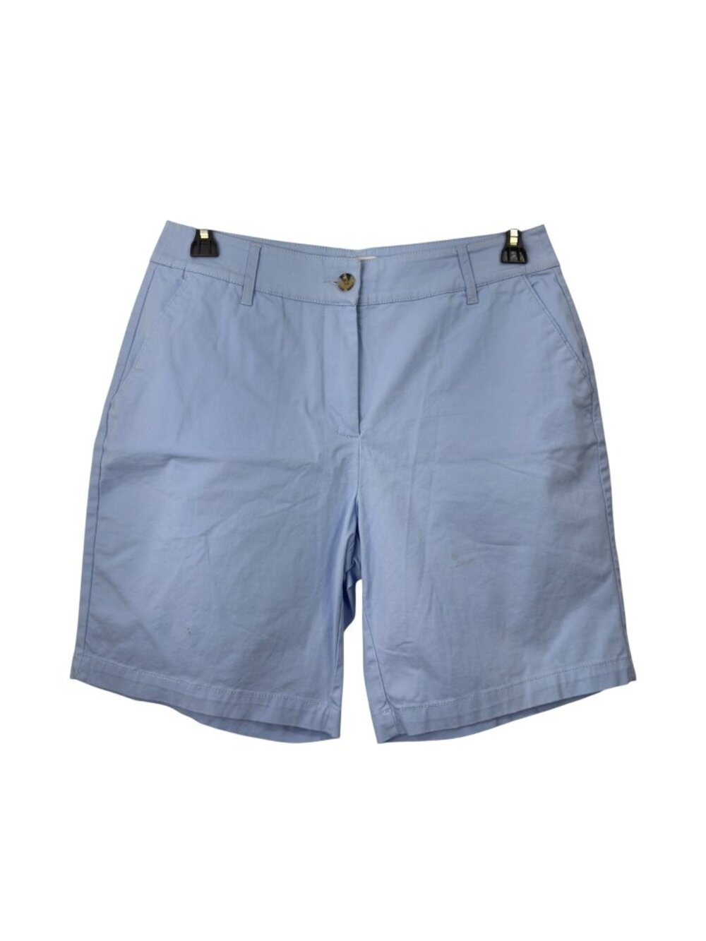 Kim Rogers Womens Light Blue Cotton Blend Bermuda Shorts Size 10